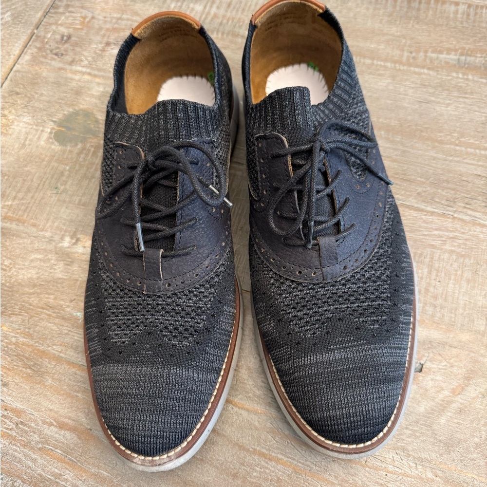 Johnston & Murphy Black Knit Oxford Shoes